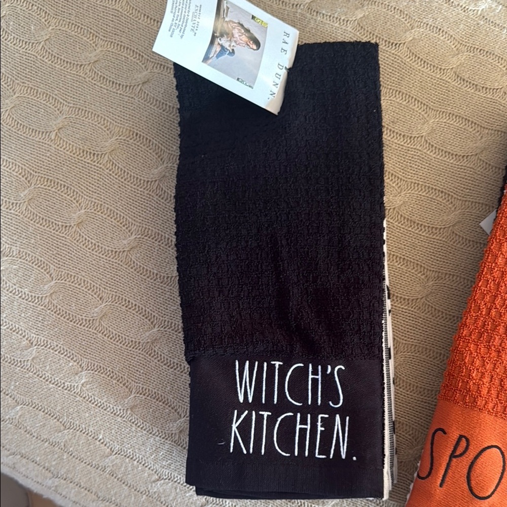 Rae Dunn Black Witch's Kitchen Towel set of 3